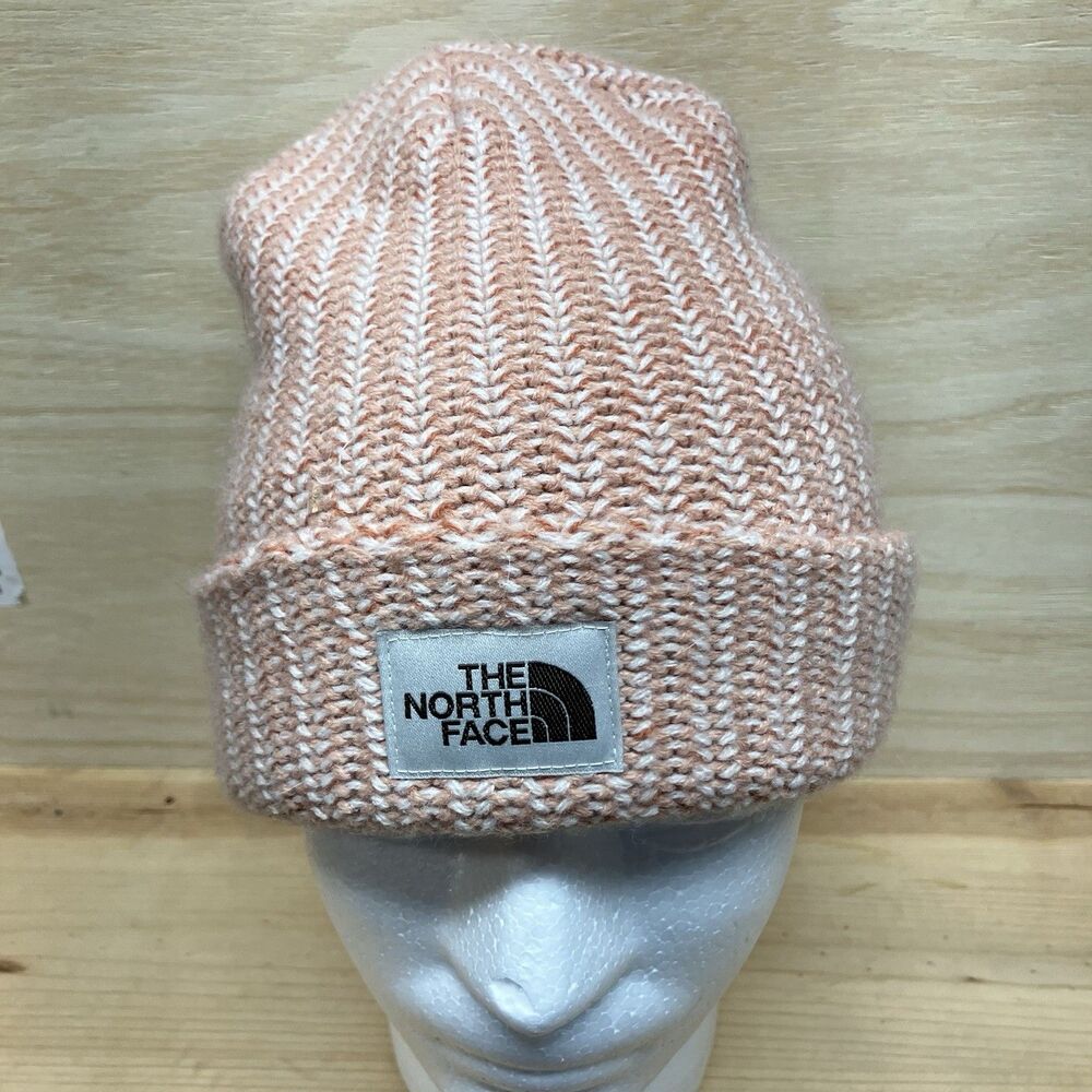 The North Face Beanie Women's Salty Bae Fully Lined Cuffed Hat Pink Moss